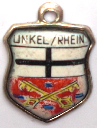 UNKEL, Germany - Vintage Silver Enamel Travel Shield Charm